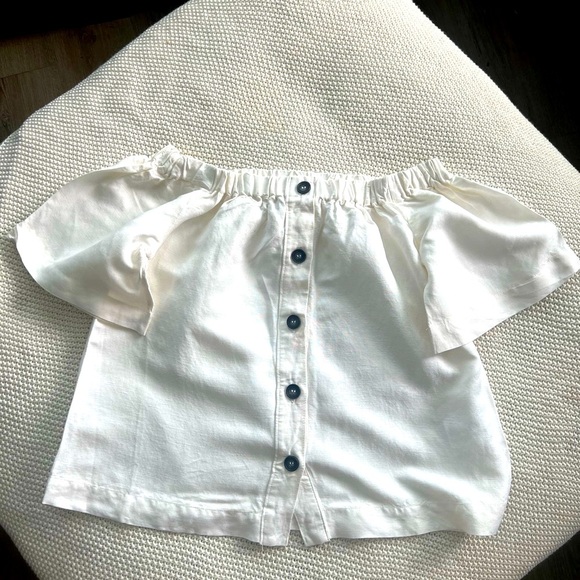 H&M White Blouse Casual Cropped Style - Picture 2 of 8
